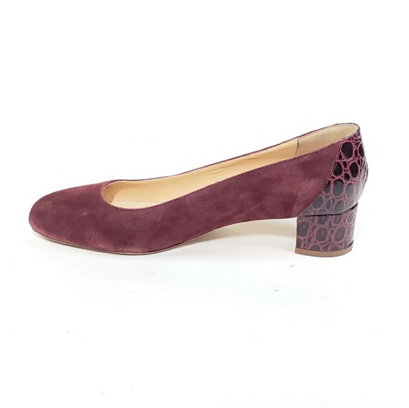 J. Crew Evelyn Pumps Croc Embossed Block Heel - Picture 2 of 7